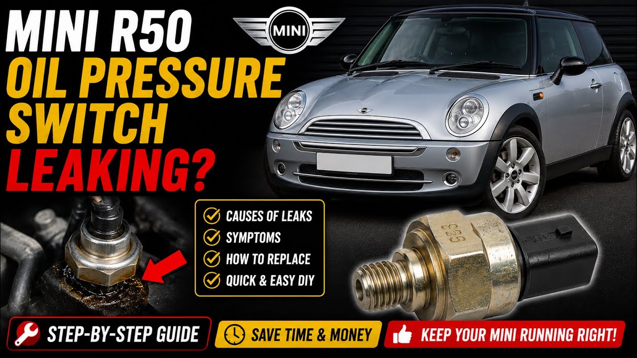 Mini r50 2001 oil pressure switch leaking removal and replacement
