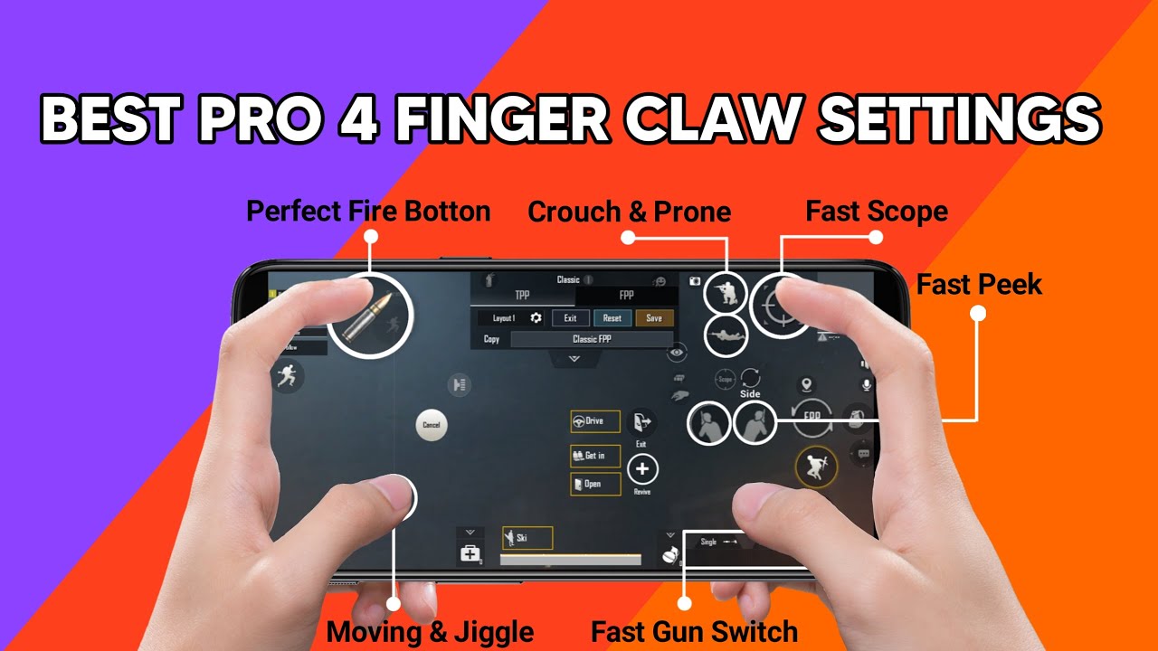 BEST PRO 4 FINGER CLAW SETTINGS IN PUBG MOBILE