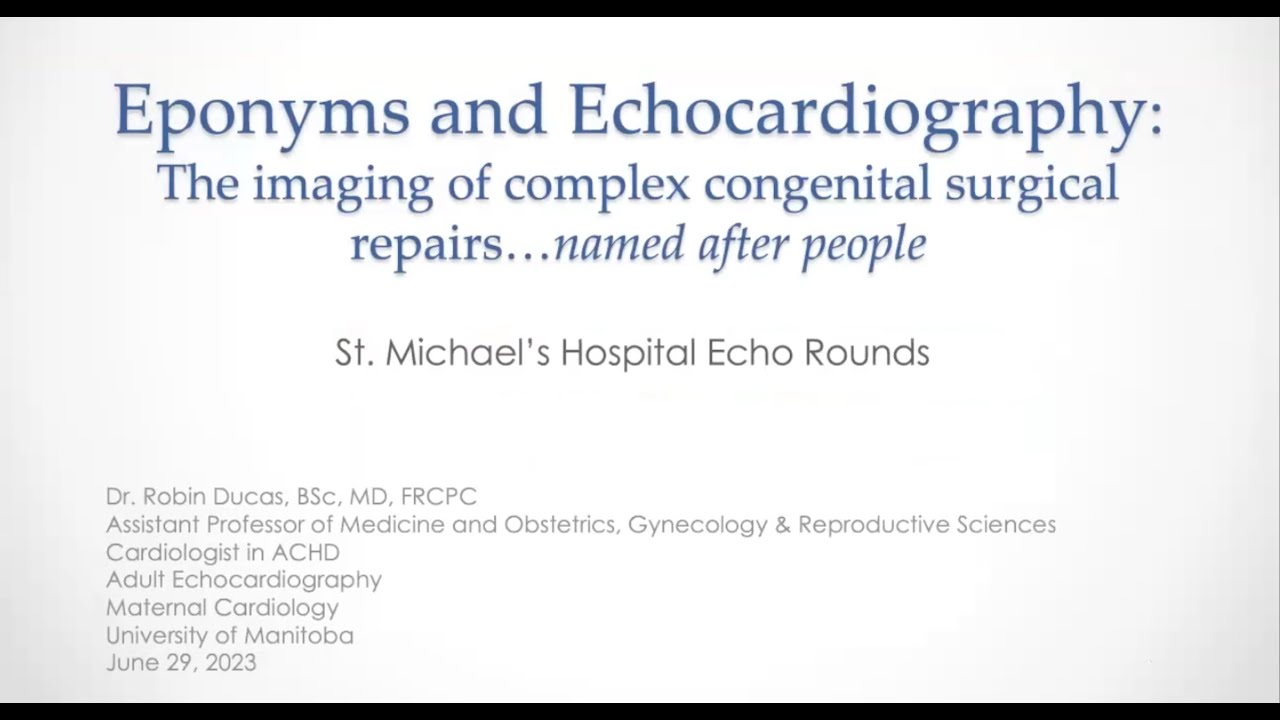 Eponyms and Echocardiography: The imaging of complex congenital surgical repairs