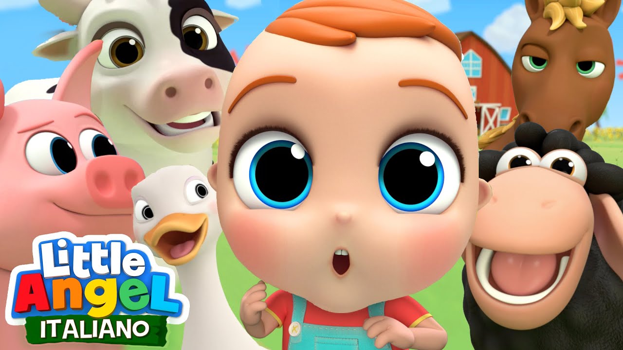 Animali Della Fattoria (ia-Ia-Oh) 🐱🐷🐮 Cartoni Animati & Canzoni Bambini | Little Angel Italiano