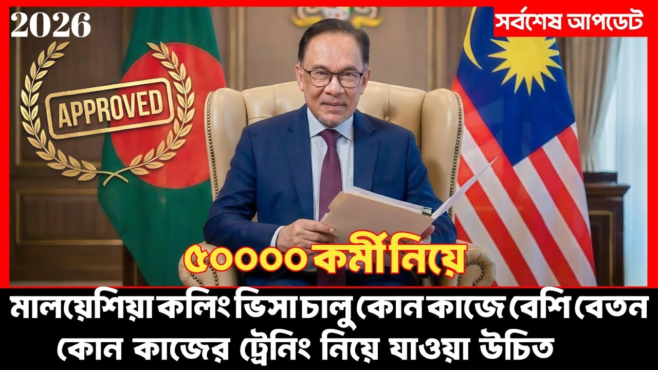 ৫০০০০ কর্মী নিয়ে মালয়েশিয়া কলিং ভিসা চালু কোন কাজে বেশি বেতন| malaysia calling Visa news 2026 |