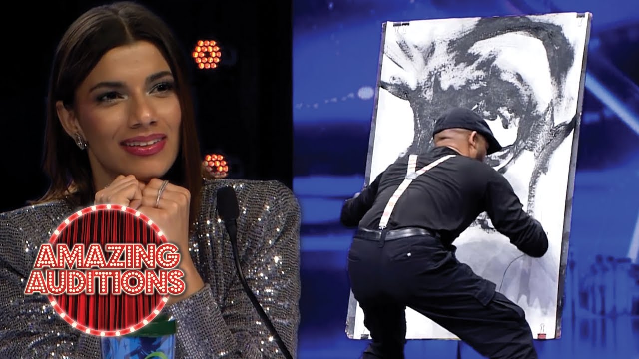 SPEED Painter Completes Portrait In LESS THAN One Minute! | Amazing Auditions