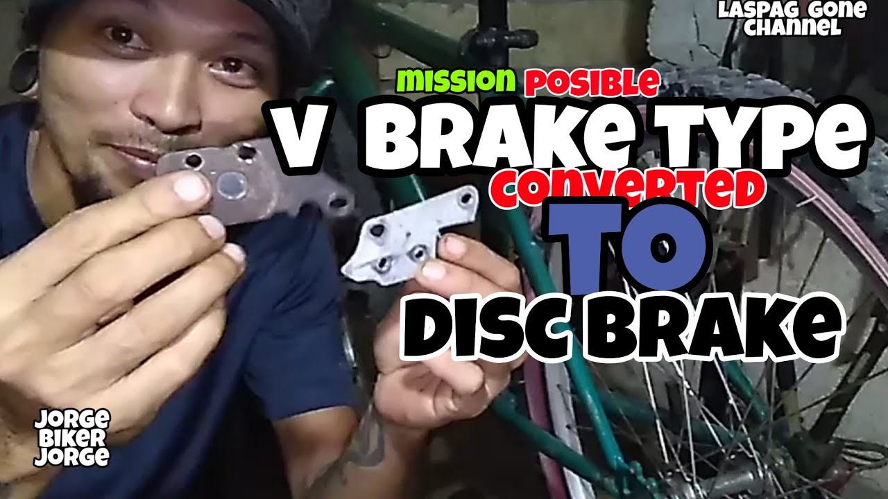 HOW TO CONVERT V BRAKE TO DISCBRAKE  II RESTORING OLD BIKE II NON DISC BRAKE STEEL FRAME CONVERTED
