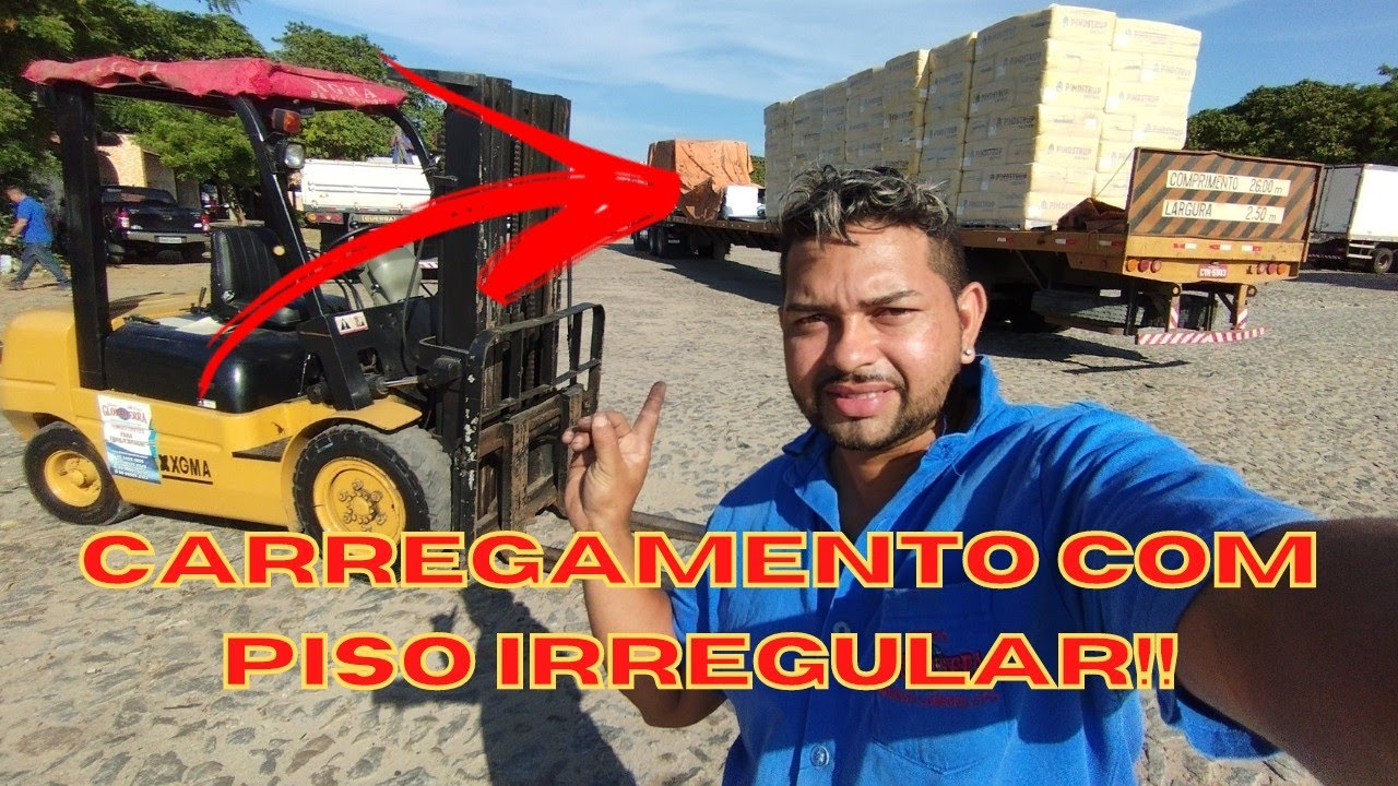 empilhadeira a diesel, carregamento de carreta extensiva, não foi fácil!! 🥵🥵