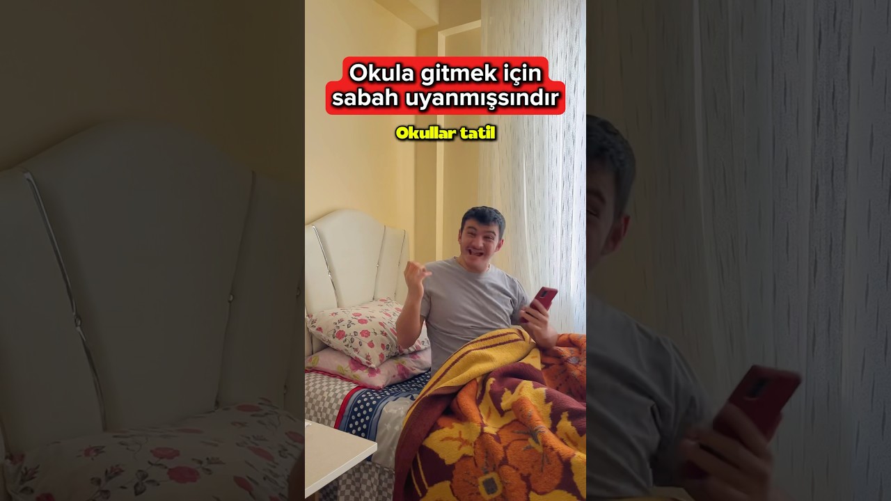 Okula gitmek i&ccedil;in sabah uyanmışsındır