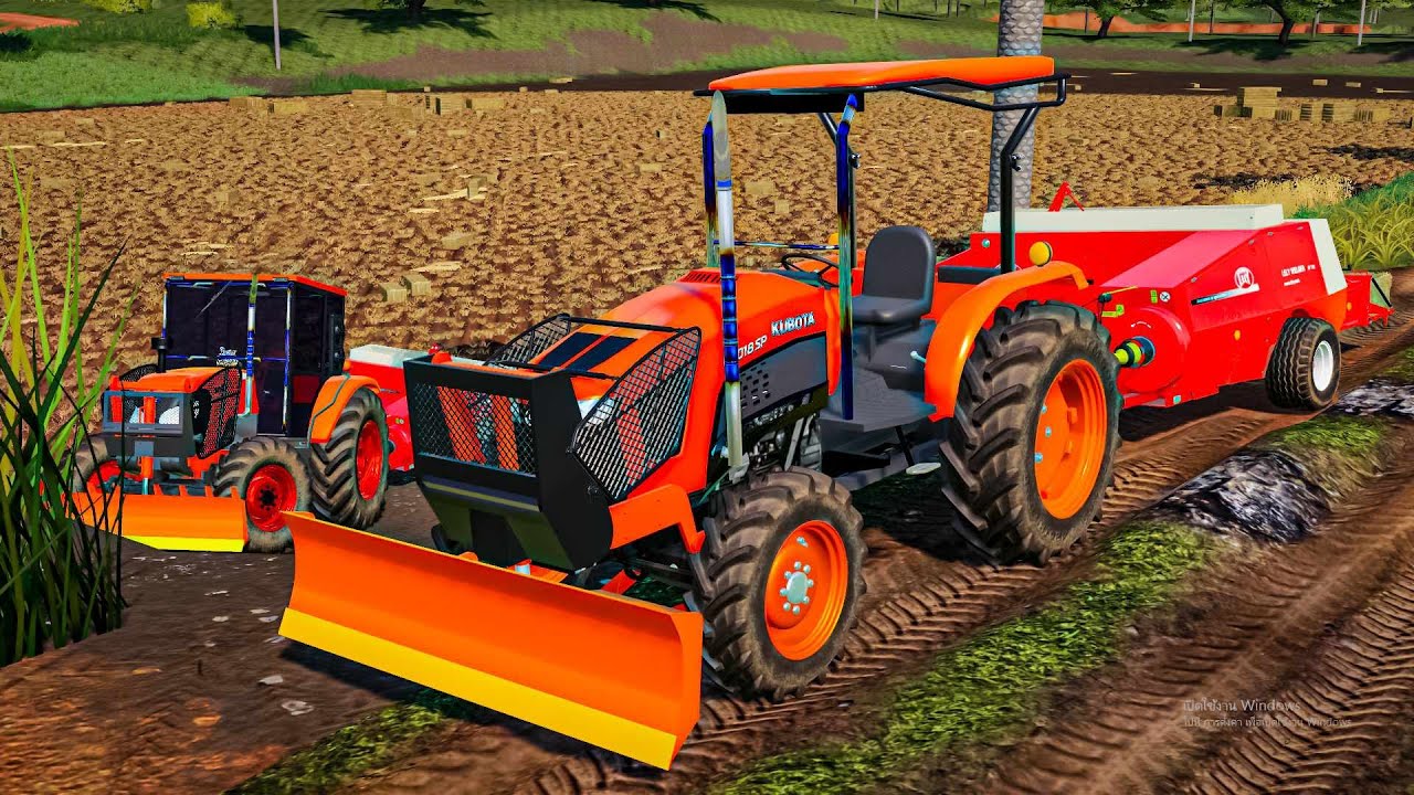 ขับรถไถอัดฟางกับทีมงานบันเทิงอีกแล้ว Farming simulator 19