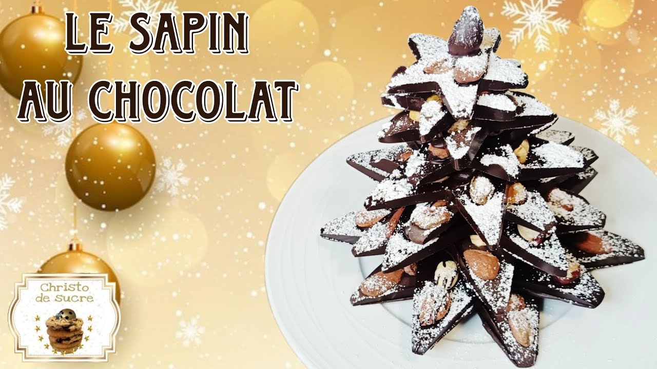 🎄La délicieuse recette de Noël du sapin au chocolat et fruits secs avec tempérage du chocolat noir🎁 
