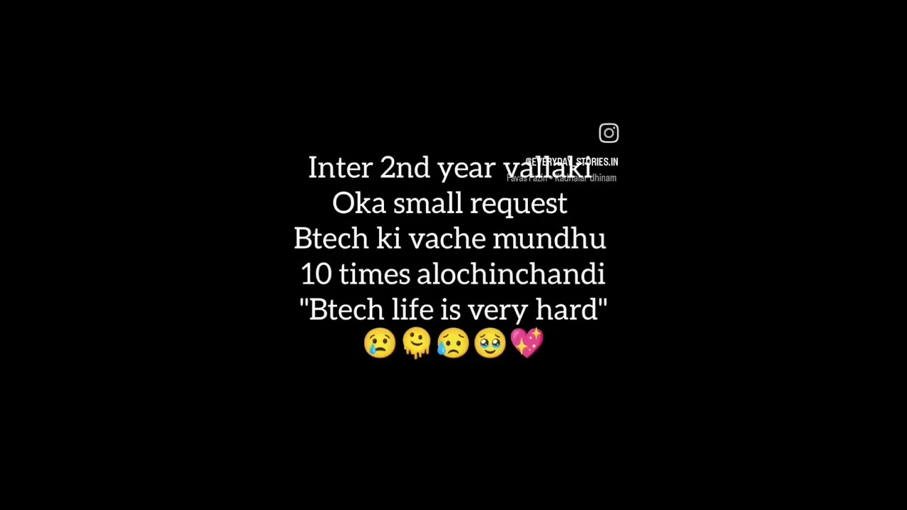 Inter 2nd year vallaki warning ⚠️BTech life is not easy 😅😭✨