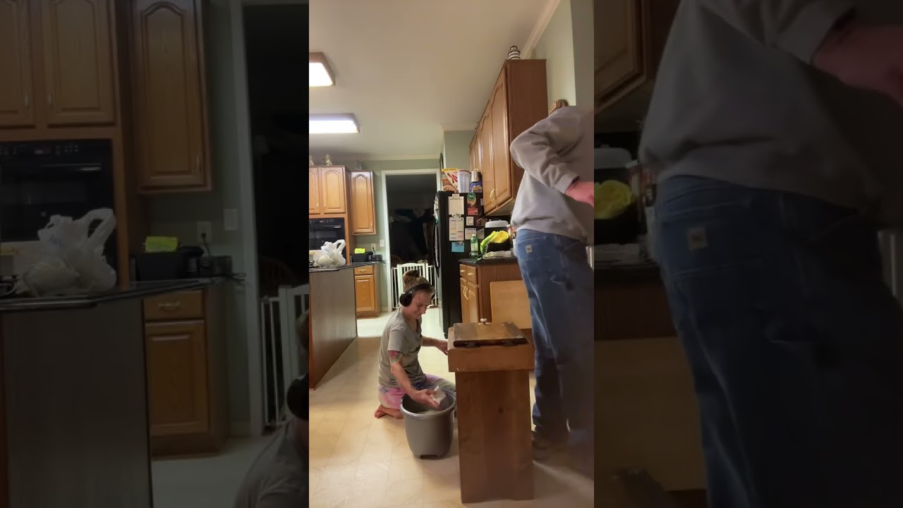 Time to clean the kitchen floor #kitchenfloor #housecleaning #floor #kitchen 