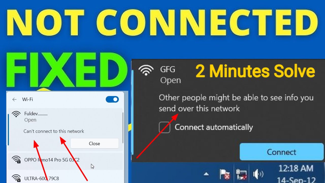 ✅ can't connect to this network | Aapke Laptop me WIFI Connect nhi ho rha hai | 👉Bas 2 minutes ok