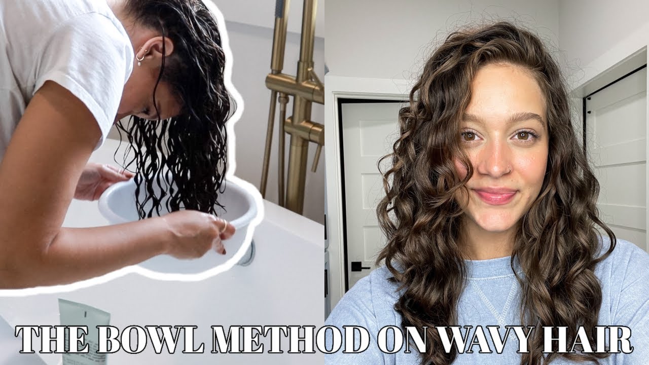 Trying the bowl method on wavy hair!! crazy clumps 🤩