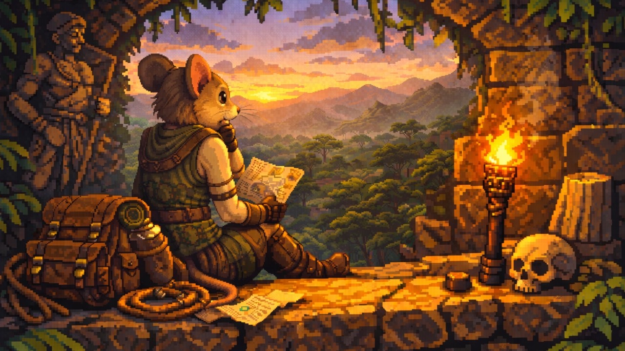 Lofi Adventure Music for Focus and Motivation || Pixel Explorer Sunset Ambience