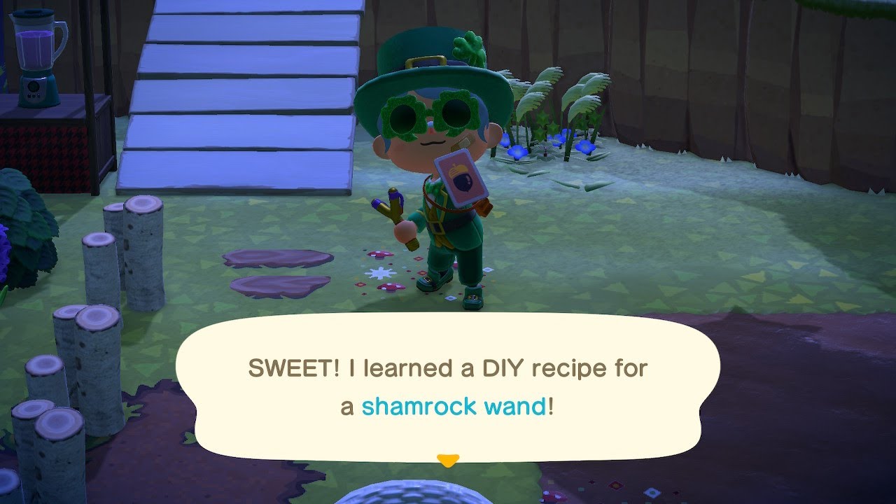 Animal Crossing New Horizon -- looking for Shamrock wand 集合啦！动物森友会首播：如何拿到新的三叶草棒diy（我在打气球的时候都在做些什么？