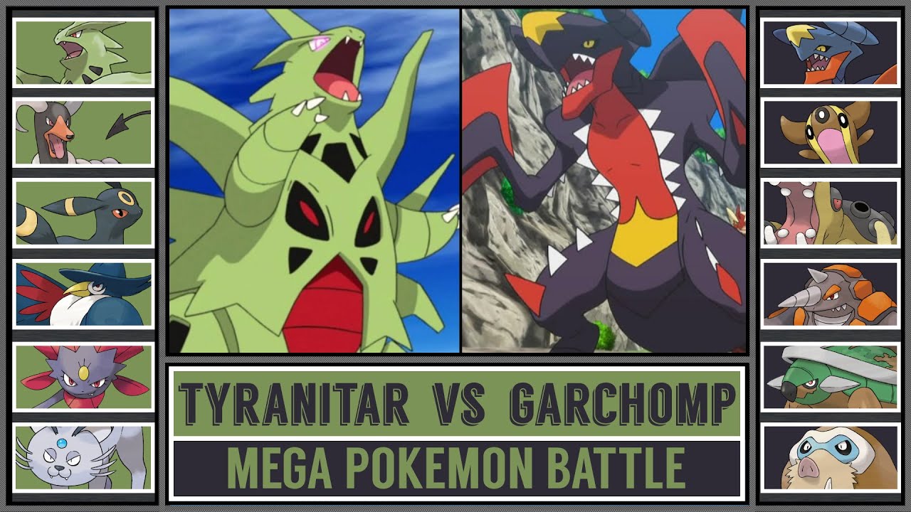 MEGA TYRANITAR vs MEGA GARCHOMP | Pseudo Legendary Mega Pokémon Battle