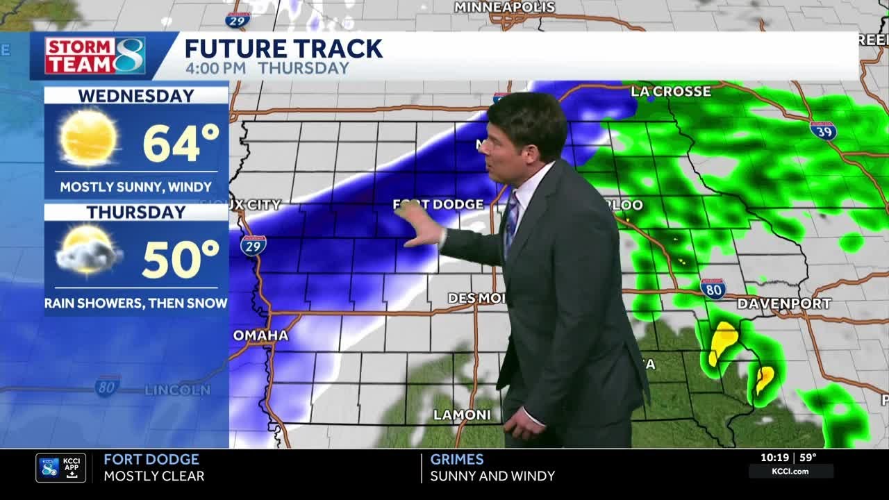 Iowa weather: Dry conditions Wednesday with elevated fire risk and snow by Thursday