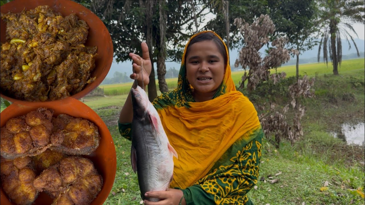 আমার পছন্দের পাঙ্গাস মাছ ভাজা আর সিদল দিয়ে পাঙ্গাস মাছের ঝুরা | Villfood by Laki