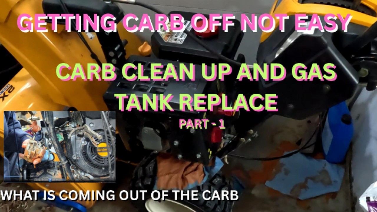 CUB CADET SNOW BLOWER REPAIR WATER IN GAS, REMOVE CARB NEEDS CLEANING!