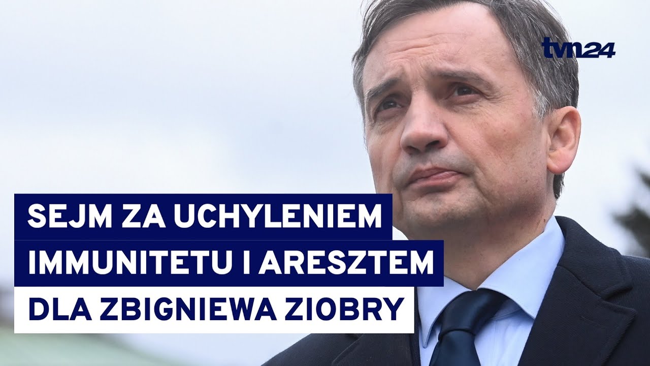 Sejm zgadza się na aresztowanie Ziobry i uchylenie immunitetu @tvn24