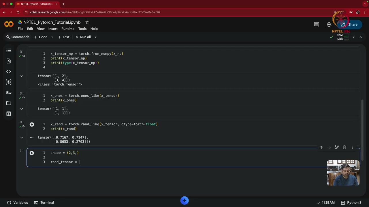 Tutorial 11 : Pytorch - Tensors and Data Loaders