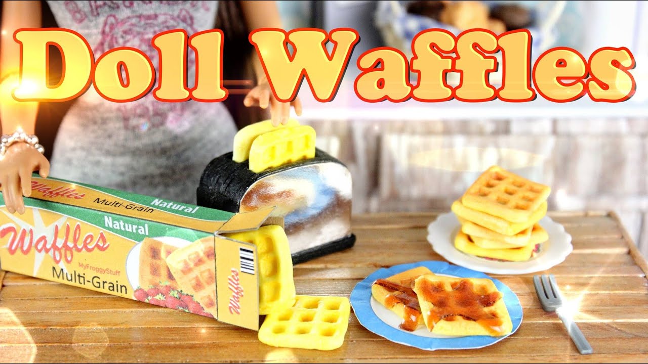 DIY - How to Make Doll Food:  Waffles - Handmade - Doll - Breakfast - Crafts