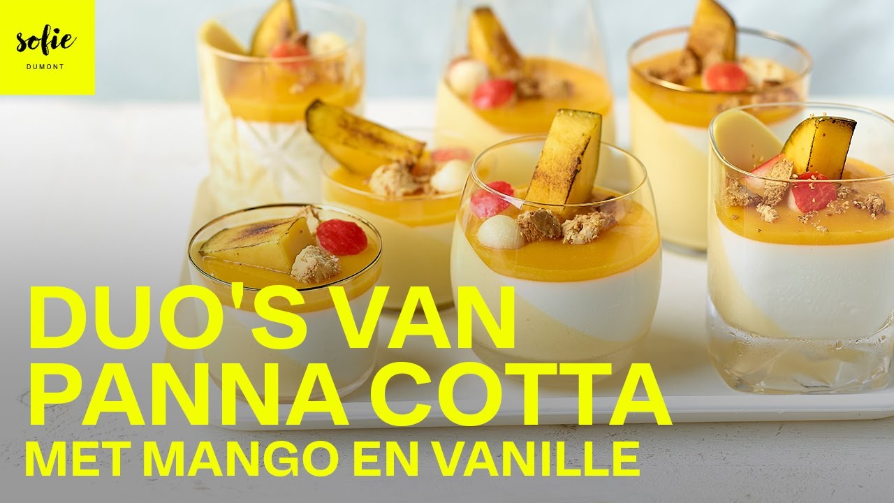 Romige panna cotta met een exotische toets van kokos & mango | Sofie Dumont