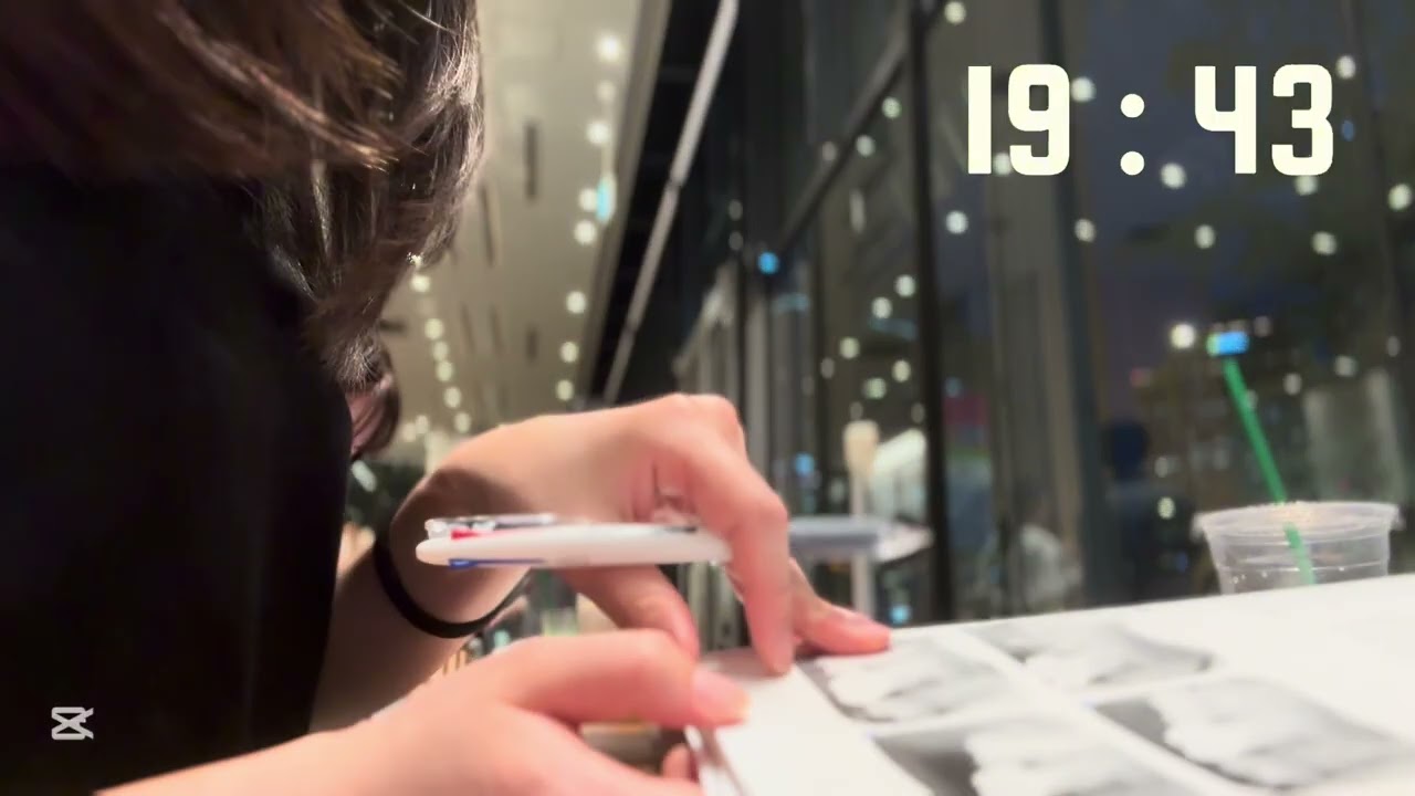 夏の夜にカフェで30分勉強する/study with me/カフェ環境音BGM/30分タイマー/pomodoro/cafestudy