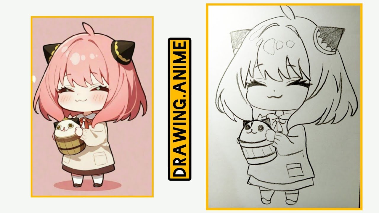 Drawing Anya Forger from Spy x Family –Cute Anime Charactr|sketck|painting easydrawing|एनीमे ड्राइंग