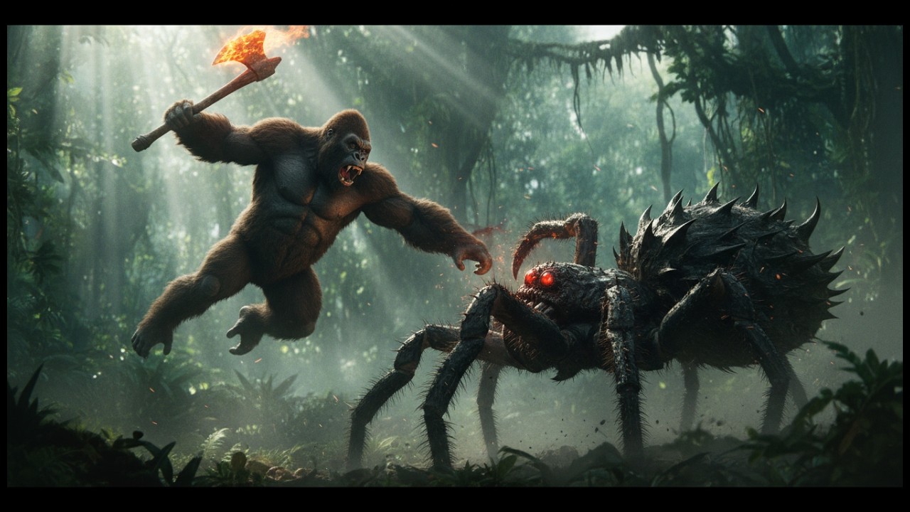 Legendary Moment: EPIC BATTLE: Kong fights the demon spider guarding Skull Island.