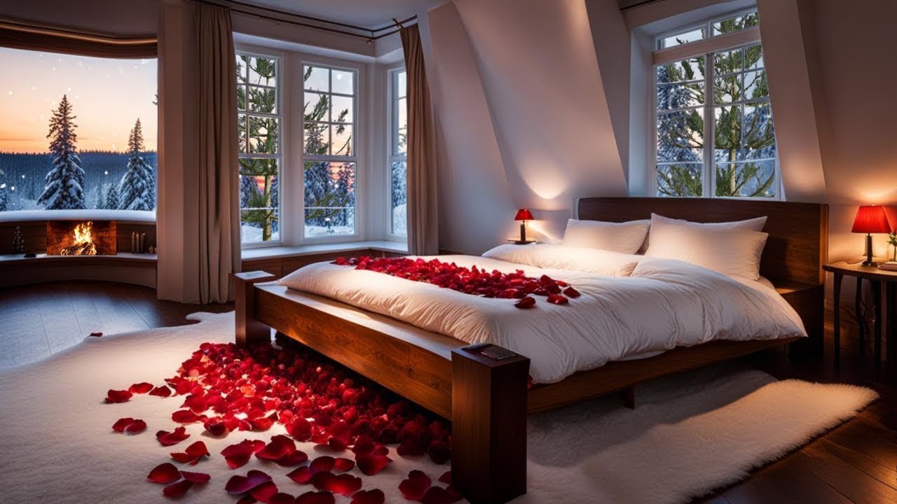 Romantic Valentine's Day ambience, cozy next to the fire on a winter night #Nature #NatureSounds