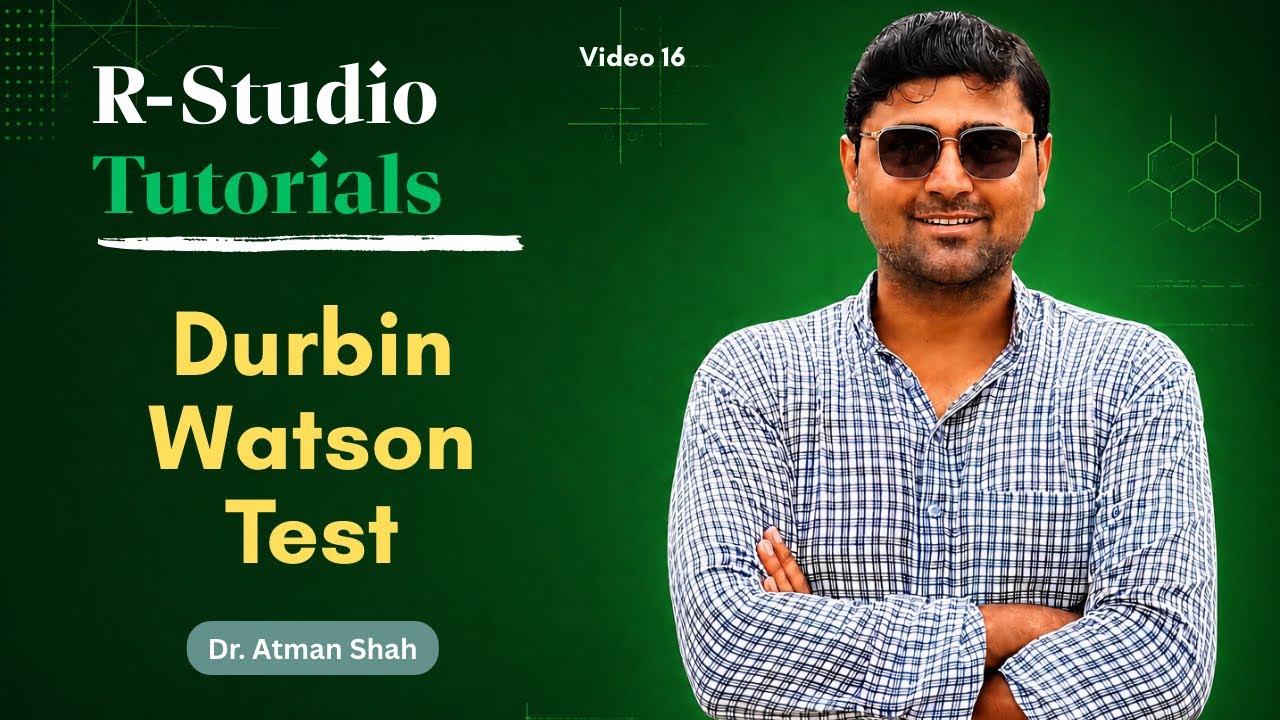 Testing Autocorrelation in R-Studio (Durbin-Watson Test) || Dr. Atman Shah || SXCA