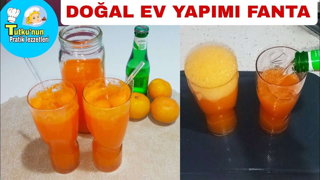 EV YAPIMI MANDALİNA FANTA TARİFİ ✅ EV YAPIMI FANTA NASIL YAPILIR ✅#i&ccedil;ecektarifleri