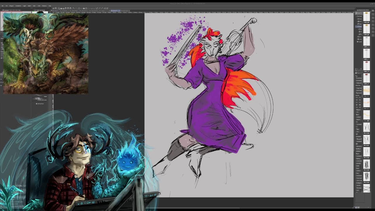 Drawing random DnD characters in poses