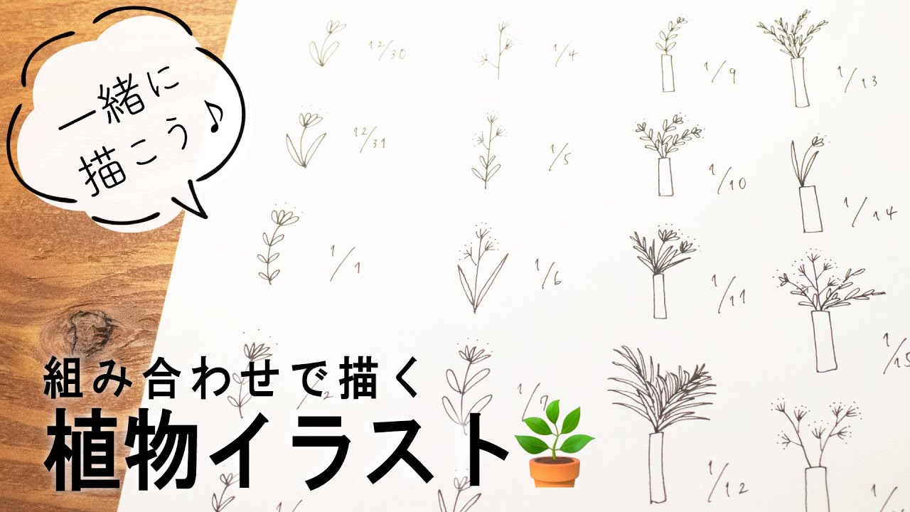 【 初心者 】超簡単イラストで手帳に植物の彩りを🪴😊描き方から、発展練習法まで | Draw with me
