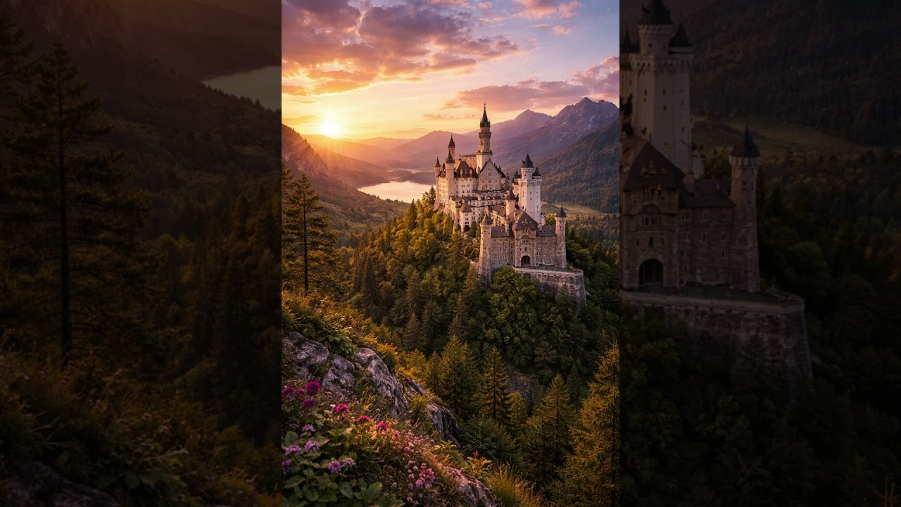 German Castle at Sunset