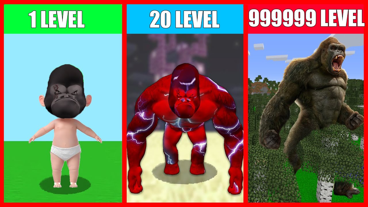 1 LEVEL, 20 LEVEL, 999999 LEVEL KİNG KONG'U SEÇERSEN ÖLÜRSÜN! 😱 - Minecraft