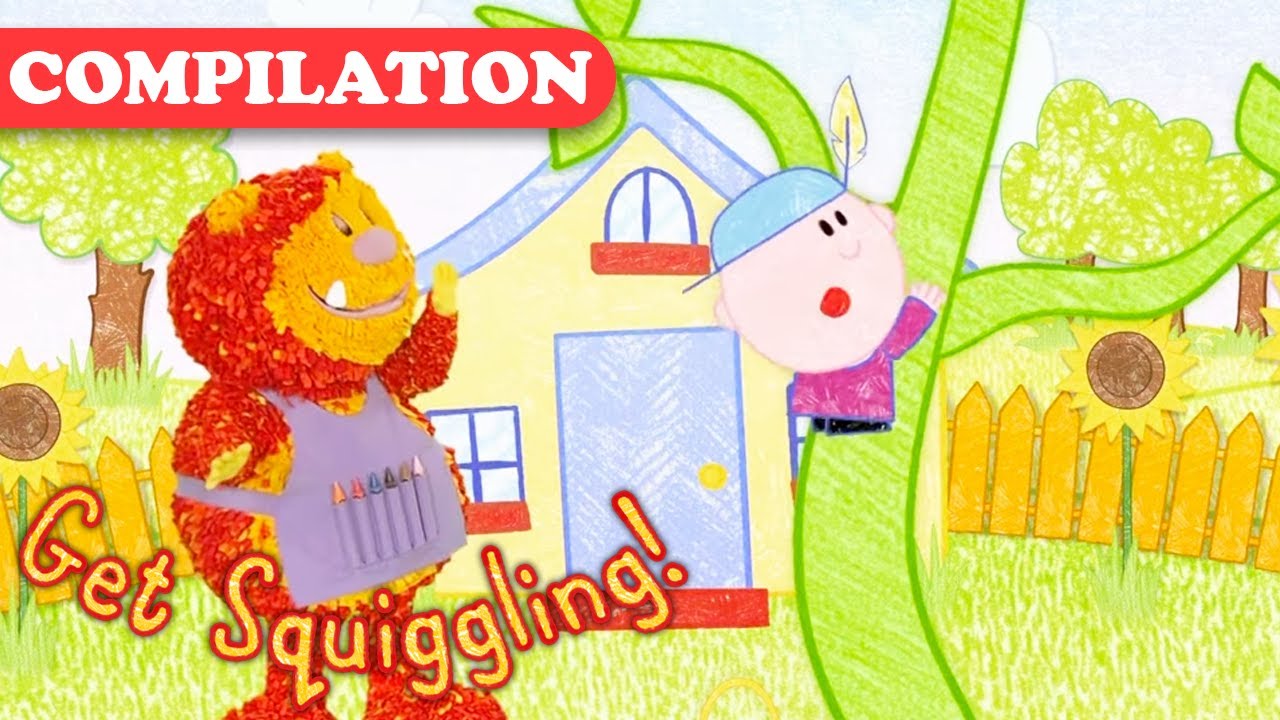 How to Write the Letter V and Draw Jack and the Bean Stalk | Get Squiggling! | HD Compilation