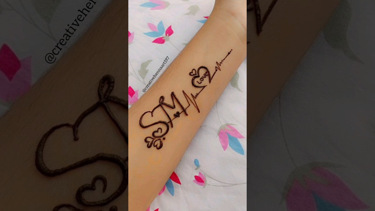S M tattoo mehndi design ❤️ Cute S M tattoo  #tattoo #youtubeshorts #shortvideo