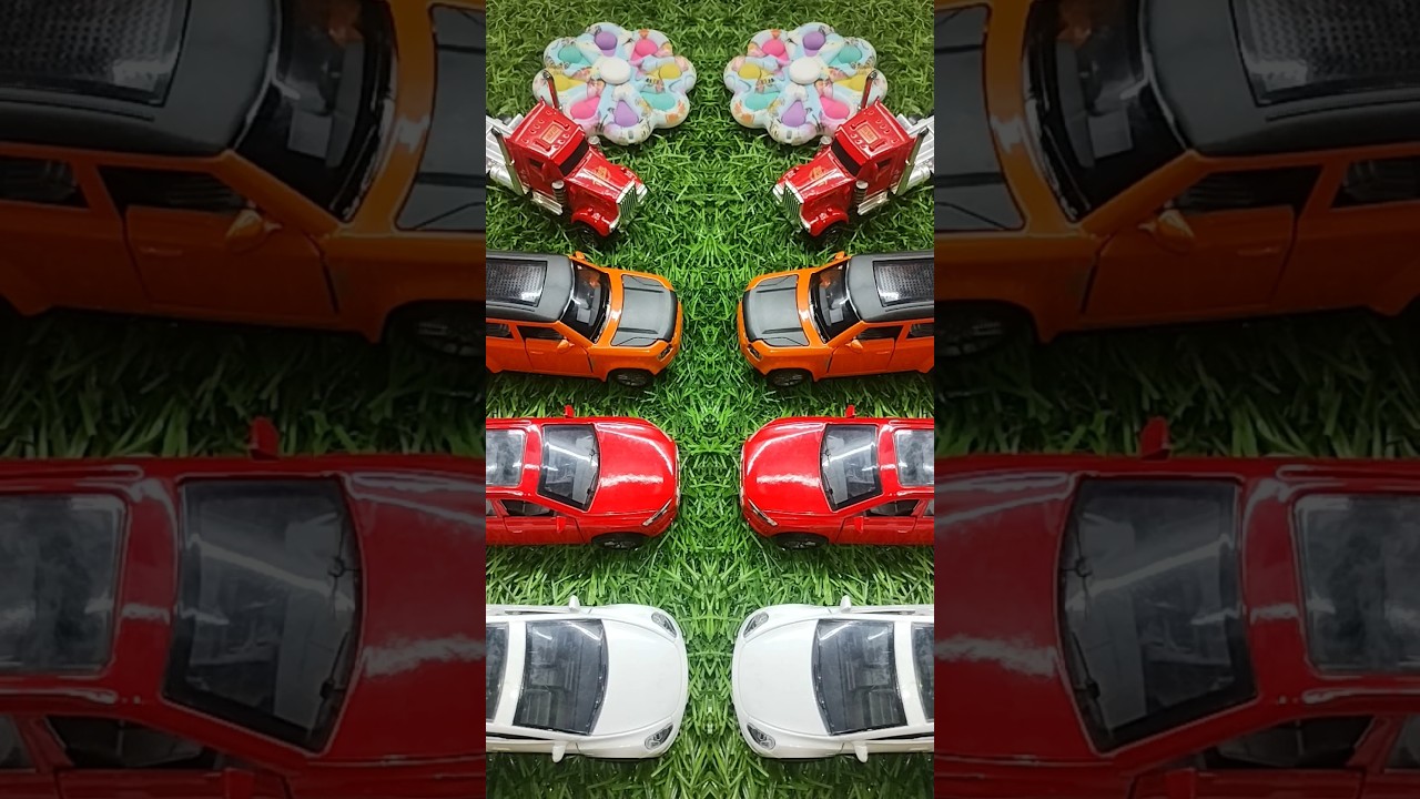 Orange thar V/S red &white cars 🚗 #ytshorts #toyswala #toyvehicles #fidgettoysplus
