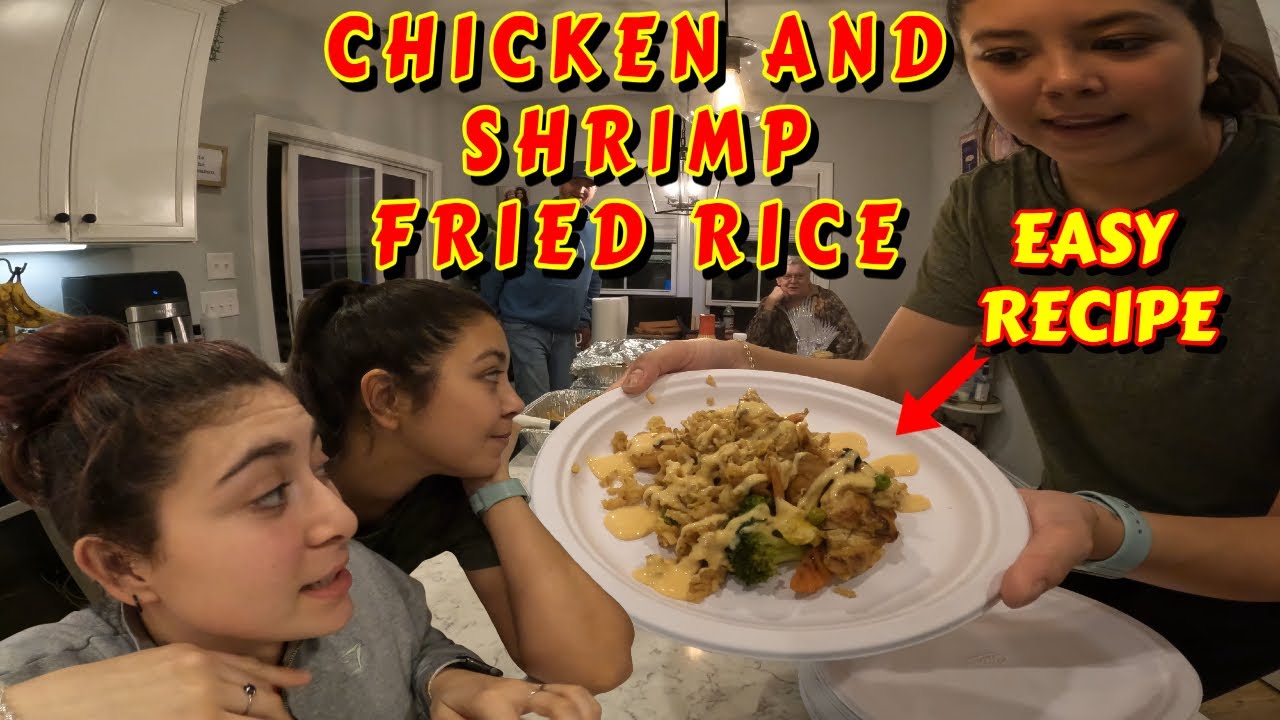 CHICKEN AND SHRIMP FRIED RICE |tiny house, homesteading, off-grid, cabin build, DIY HOW TO sawmill