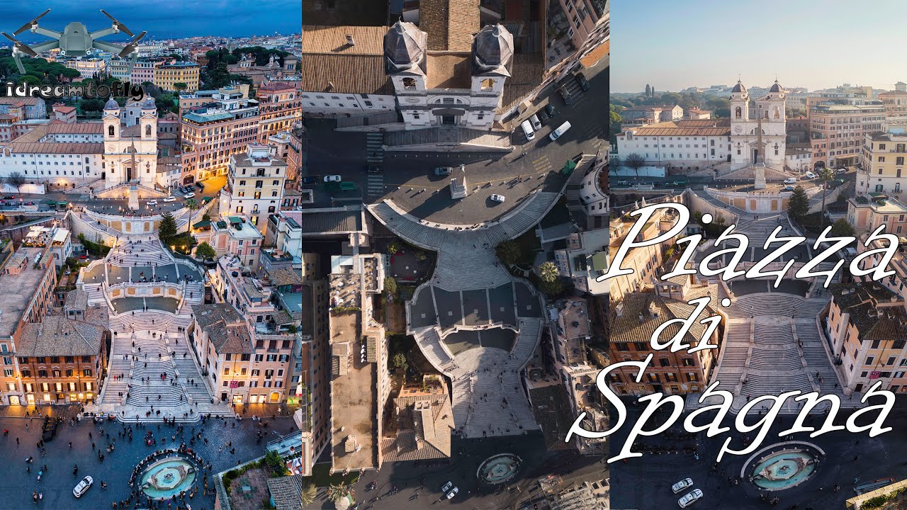 Piazza di Spagna -  Spanish Steps - Roma Drone 4K
