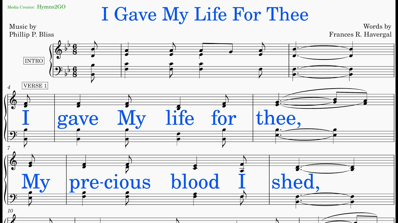 I Gave My Life For Thee  (Bliss - Havergal)