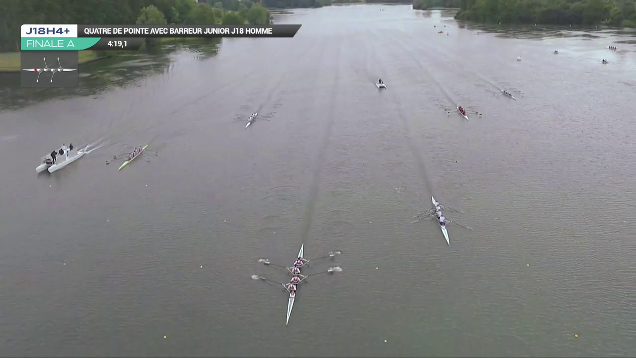 Championnat de France Junior Bateaux longs Bourges 2019 - Finale - Quatre barré Junior hommes-J18H4+