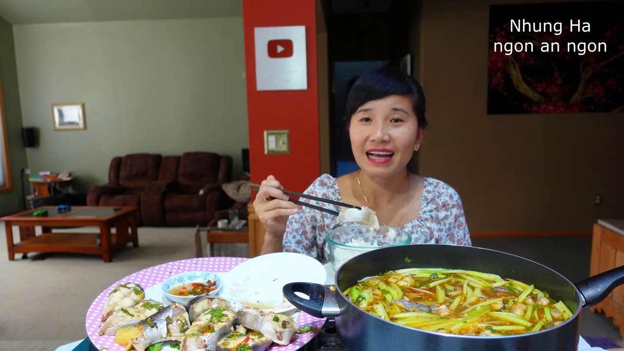 ĂN CƠM  CANH CHUA CÁ BASA BÉO NGẬY ,BẠC HÀ VƯỜN NHÀ,@nhunghacuocsongvungnuiomy