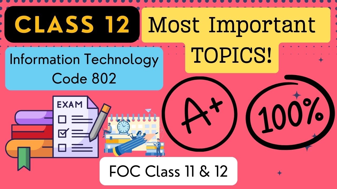 Most Important Topics - Score full marks in Information Technology IT Code 802 Class 12 CBSE exam