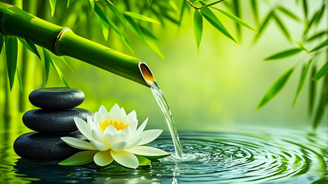 Deep Sleep Relaxing Music 🌿 Bamboo Water Sounds, Nature Ambience for Sleep Therapy