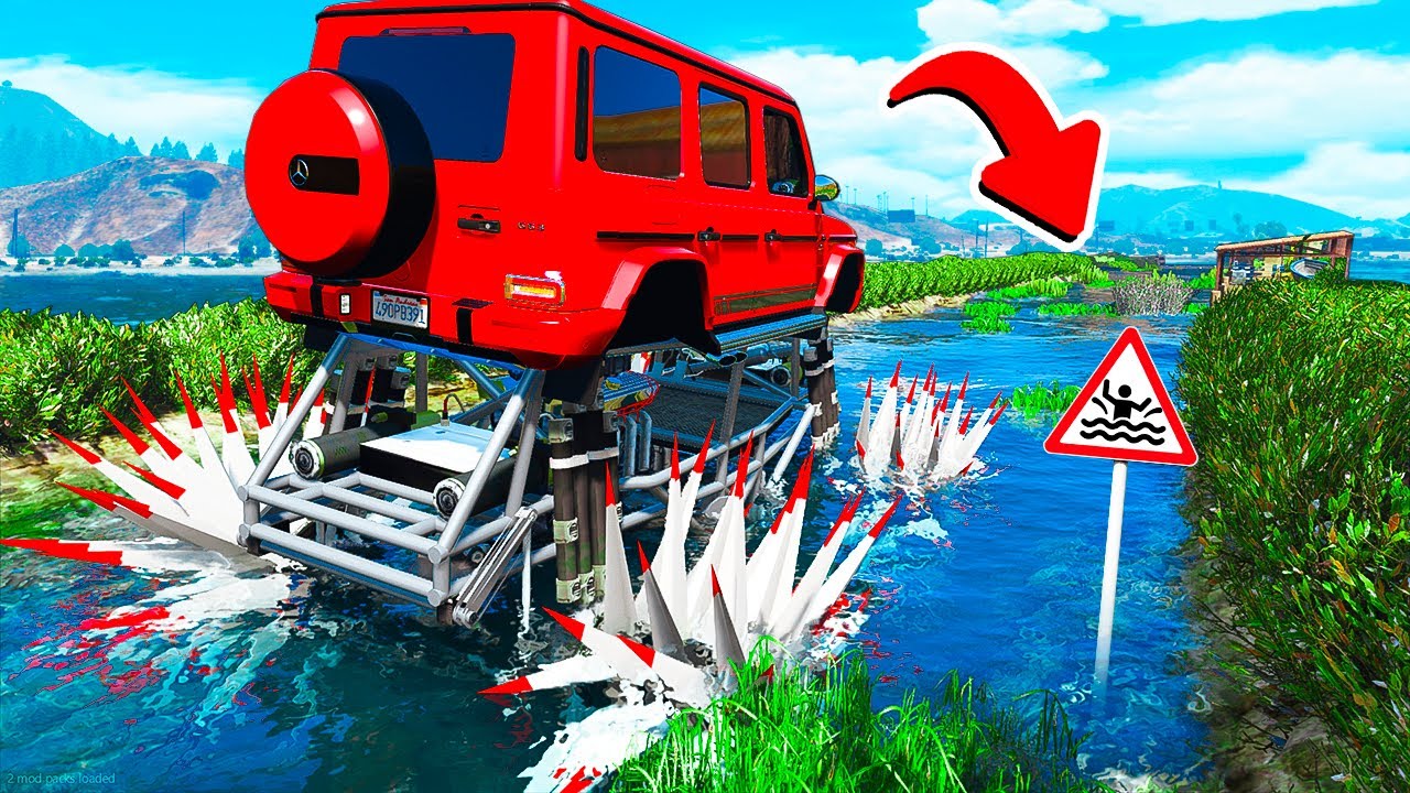 СМОЖЕТ ЛИ ГЕЛИК НА КОЛЮЧКАХ ПРОЕХАТЬ БОЛОТО В ГТА 5 МОДЫ! ЭКСПЕРИМЕНТЫ В GTA 5 MODS