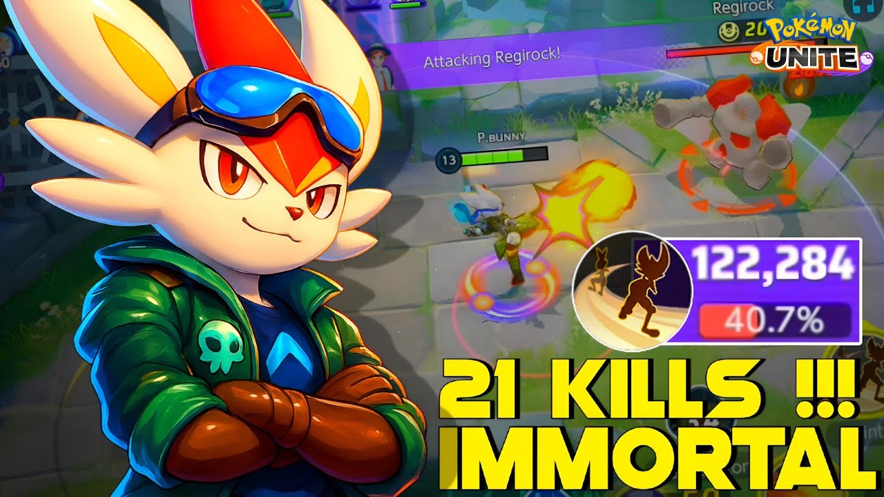 21 KILLS !!! CINDERACE BECOMES IMMORTAL WITH NEW HOLOWEAR IN SOLO QUEUE 😎 | POKEMON UNITE  