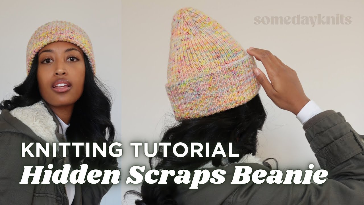 KNITTING TUTORIAL | How to Knit Hidden Scraps Beanie - Hat Knitting Pattern
