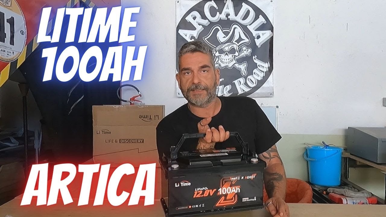 Camper Batteria Litio 100Ah artica LiTime con bluetooth
