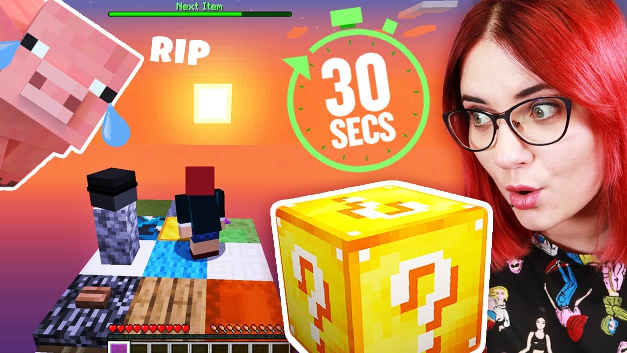 SKYBLOCK MINECRAFT, ale co 30 sekund dostaję LOSOWY BLOK lub PRZEDMIOT #1⏱ miss Aga